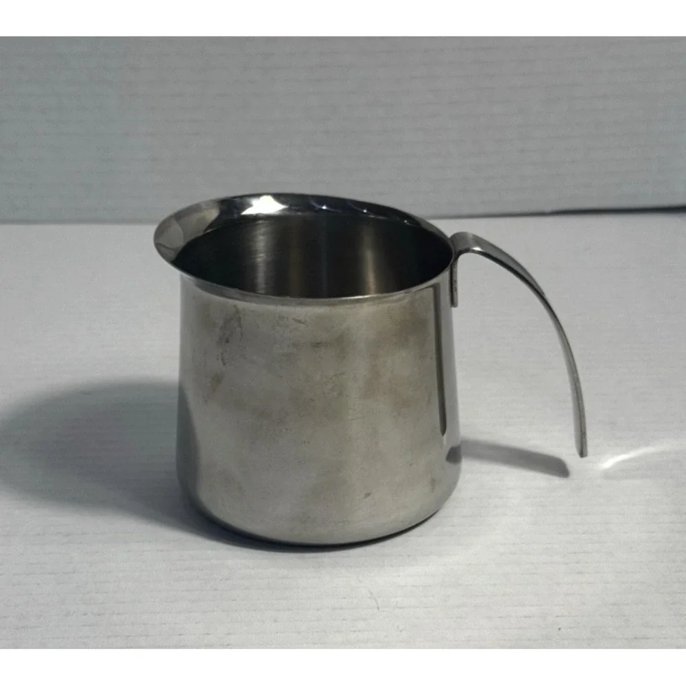 Krups Stainless Steel Frothing Pitcher 18-8 Silver Milk Steaming Cup Latte Art